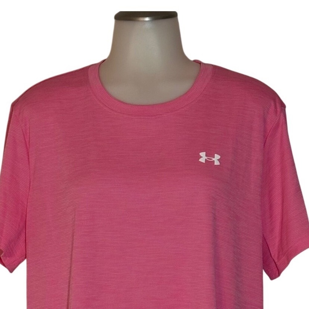 Under Armour T-Shirt Womens XL Pink Heathered Loose Fit Short Sleeve NEW w/ tag